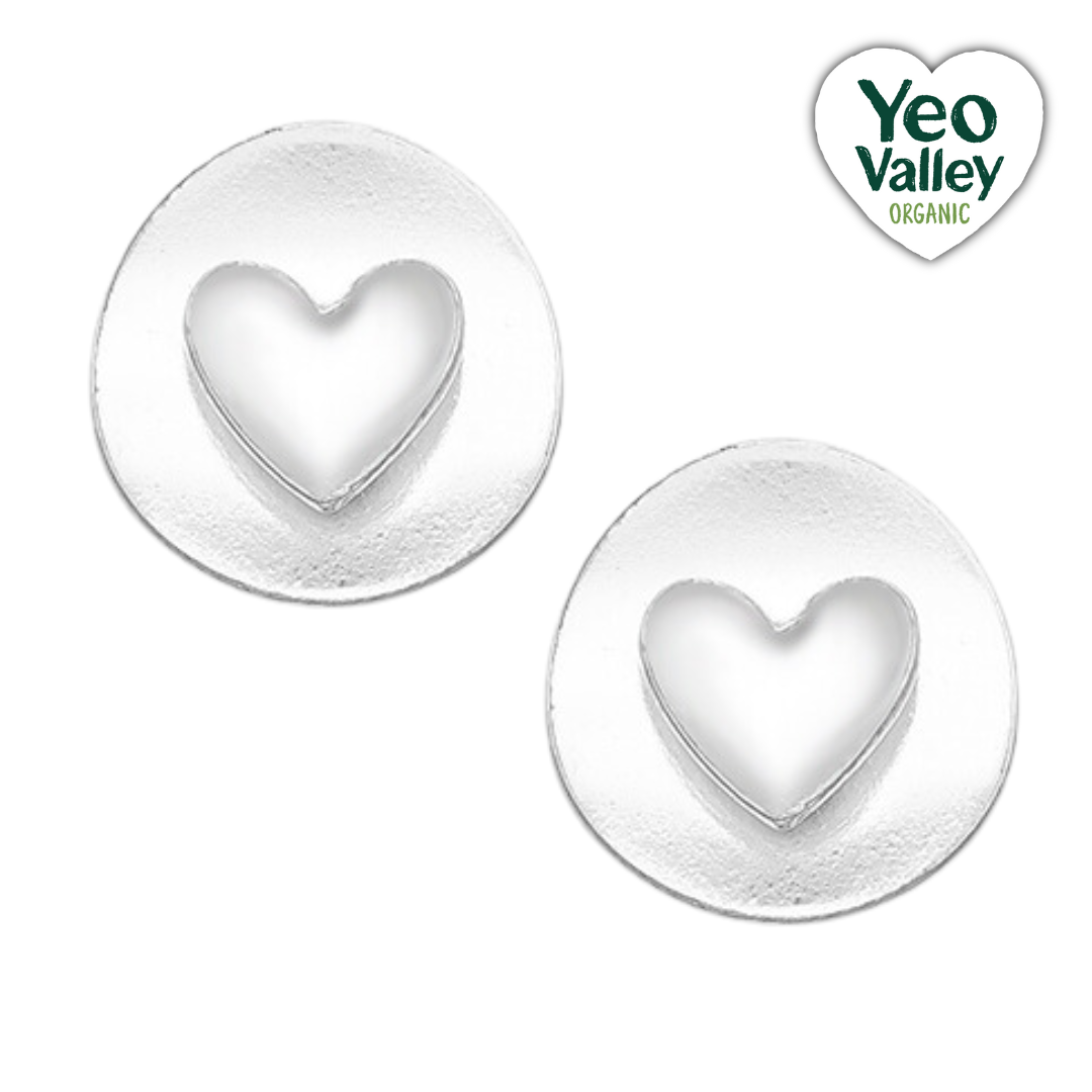 Official Yeo Valley Silver Heart Earrings - Vurchoo Ethical Jewellery