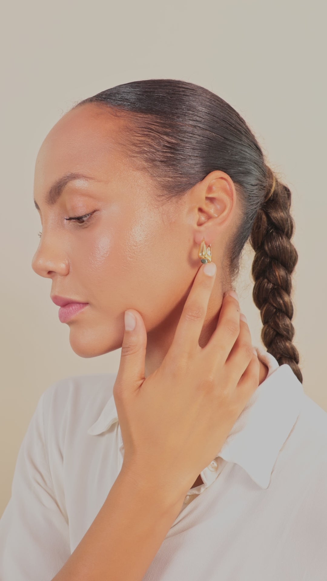 Aurora Hoops Zebra Jasper Gold
