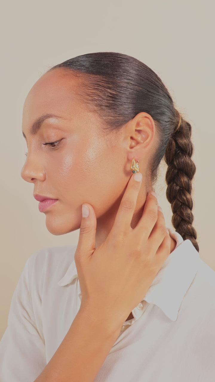 Aurora Hoops Zebra Jasper Gold