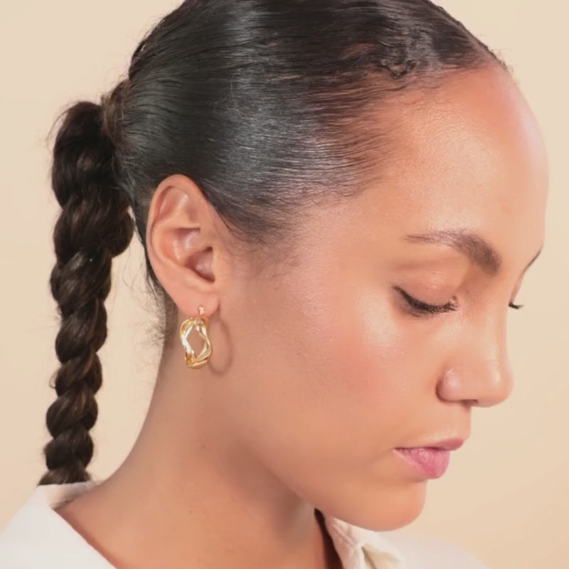 Silver Large Water Hoop Earrings