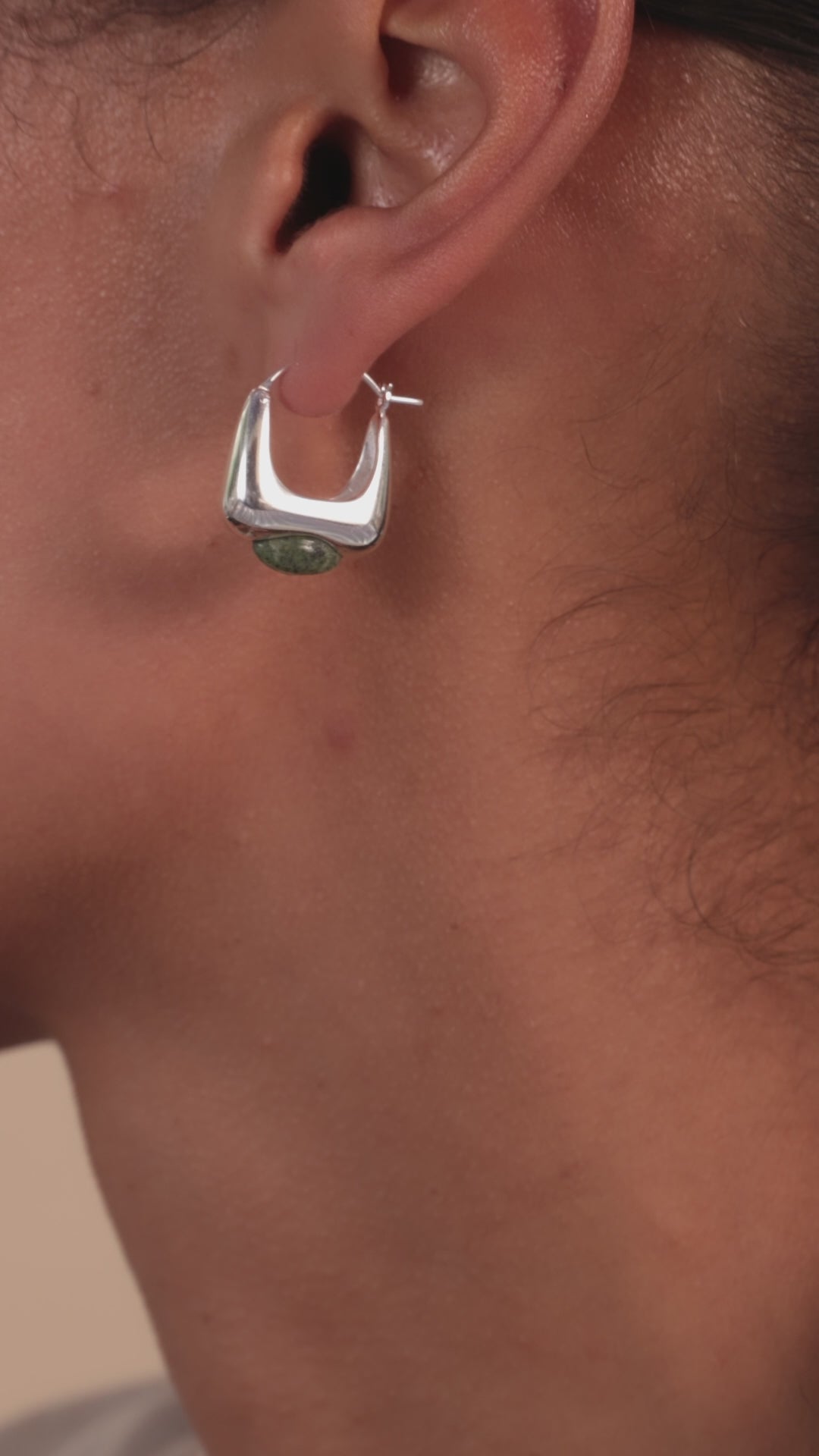 Aurora Hoops Zebra Jasper Silver