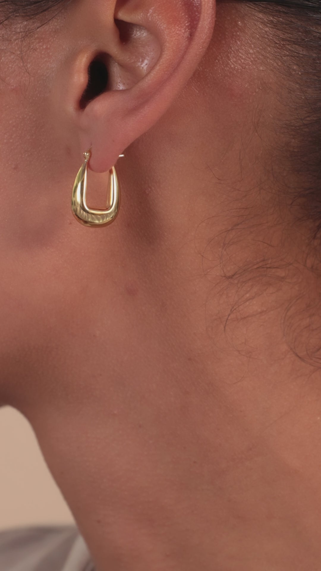 Silver Drop Saddle Hoop Earrings