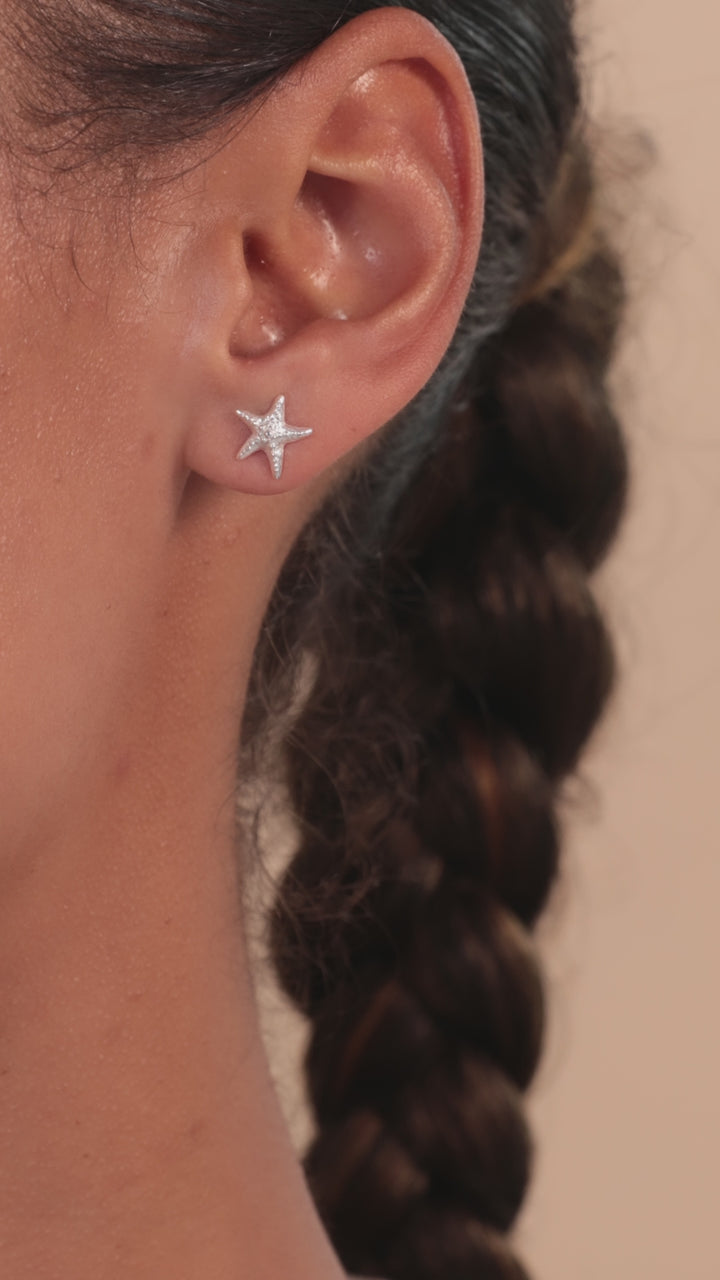 Silver Starfish Stud
