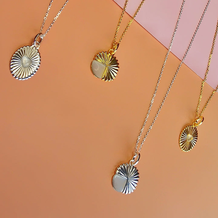 Silver Celeste Moonstone Heart Necklace