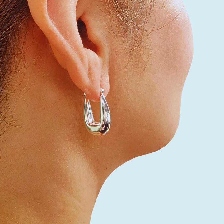 Silver Drop Saddle Hoop Earrings - Vurchoo Ethical Jewellery