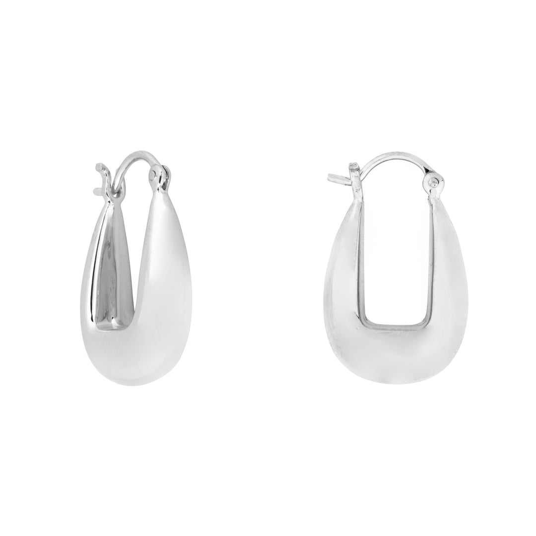 Silver Drop Saddle Hoop Earrings - Vurchoo Ethical Jewellery