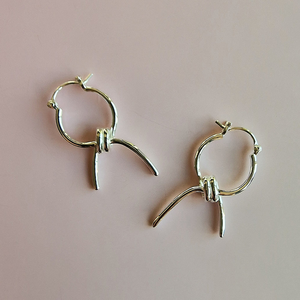 Silver Knotted Hoop Earrings - Vurchoo Ethical Jewellery