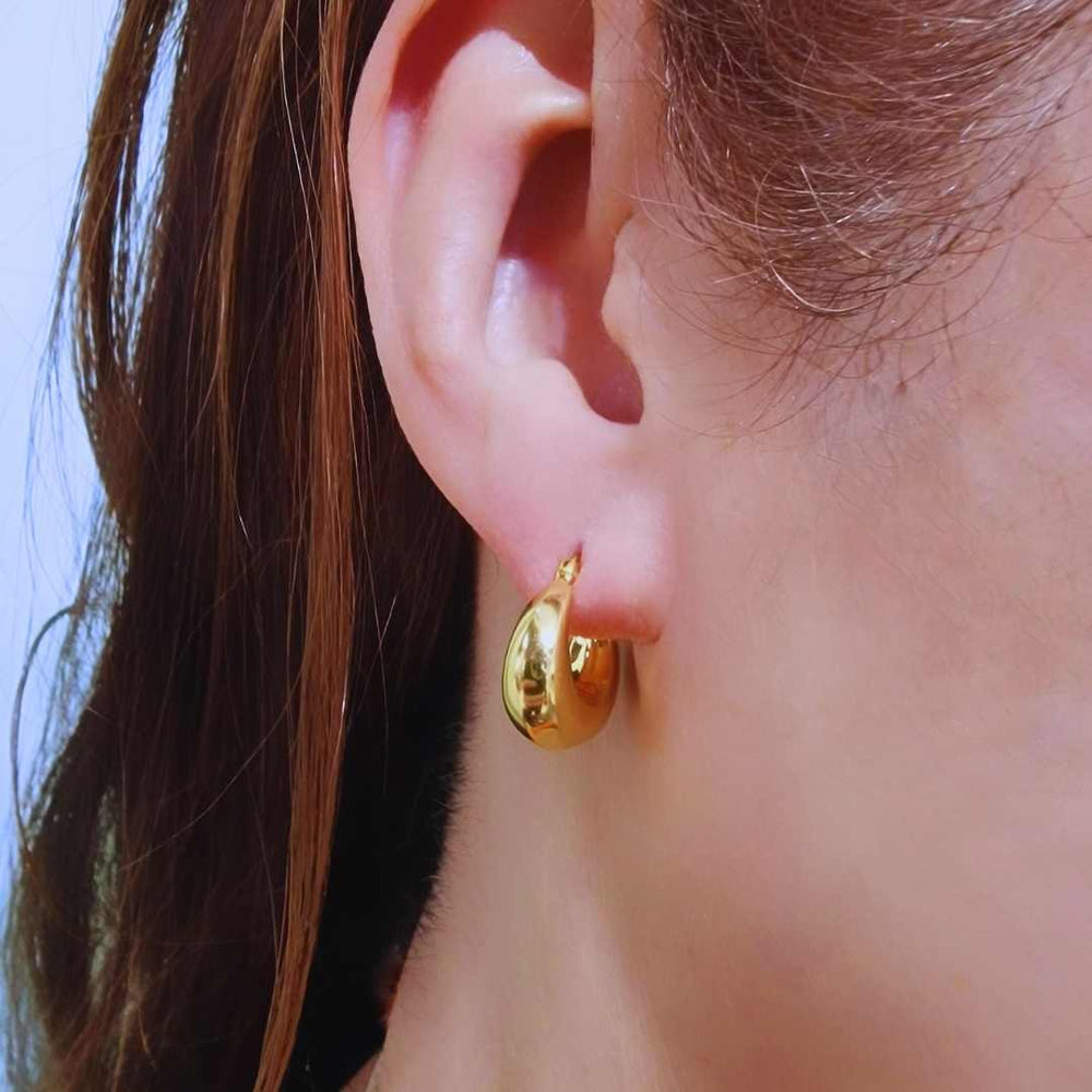 Silver Small Sculpted Hoop Earrings - Vurchoo Ethical Jewellery