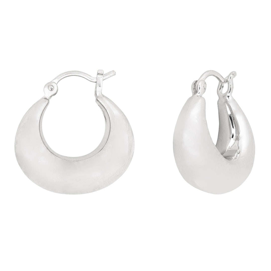 Silver Small Sculpted Hoop Earrings - Vurchoo Ethical Jewellery