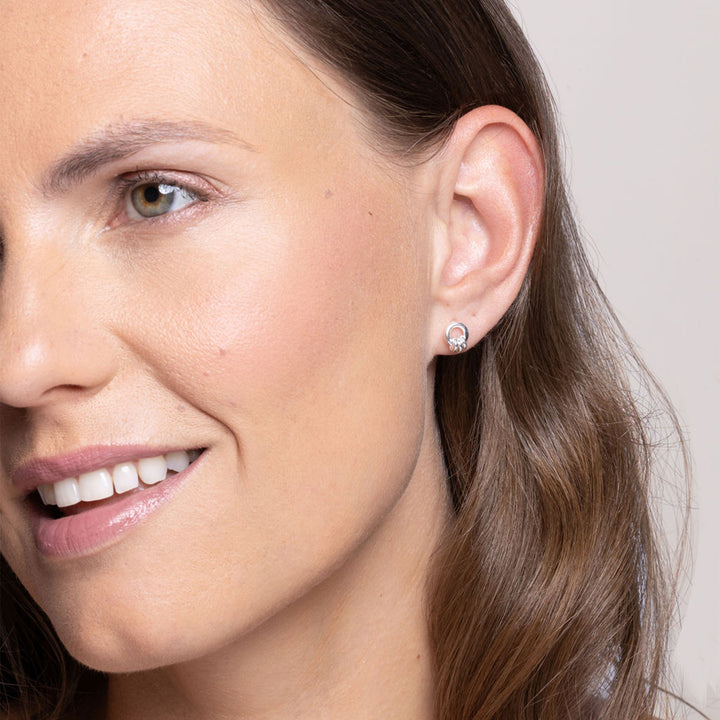 Small Hoop Cluster Rings Sterling Silver Stud Earrings - Vurchoo Ethical Jewellery