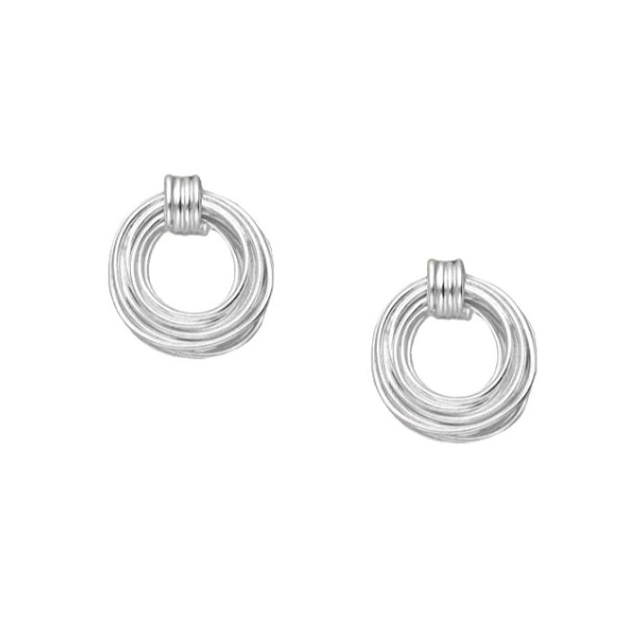 Wire Coil Hoops Sterling Silver Stud Earrings - Vurchoo Ethical Jewellery