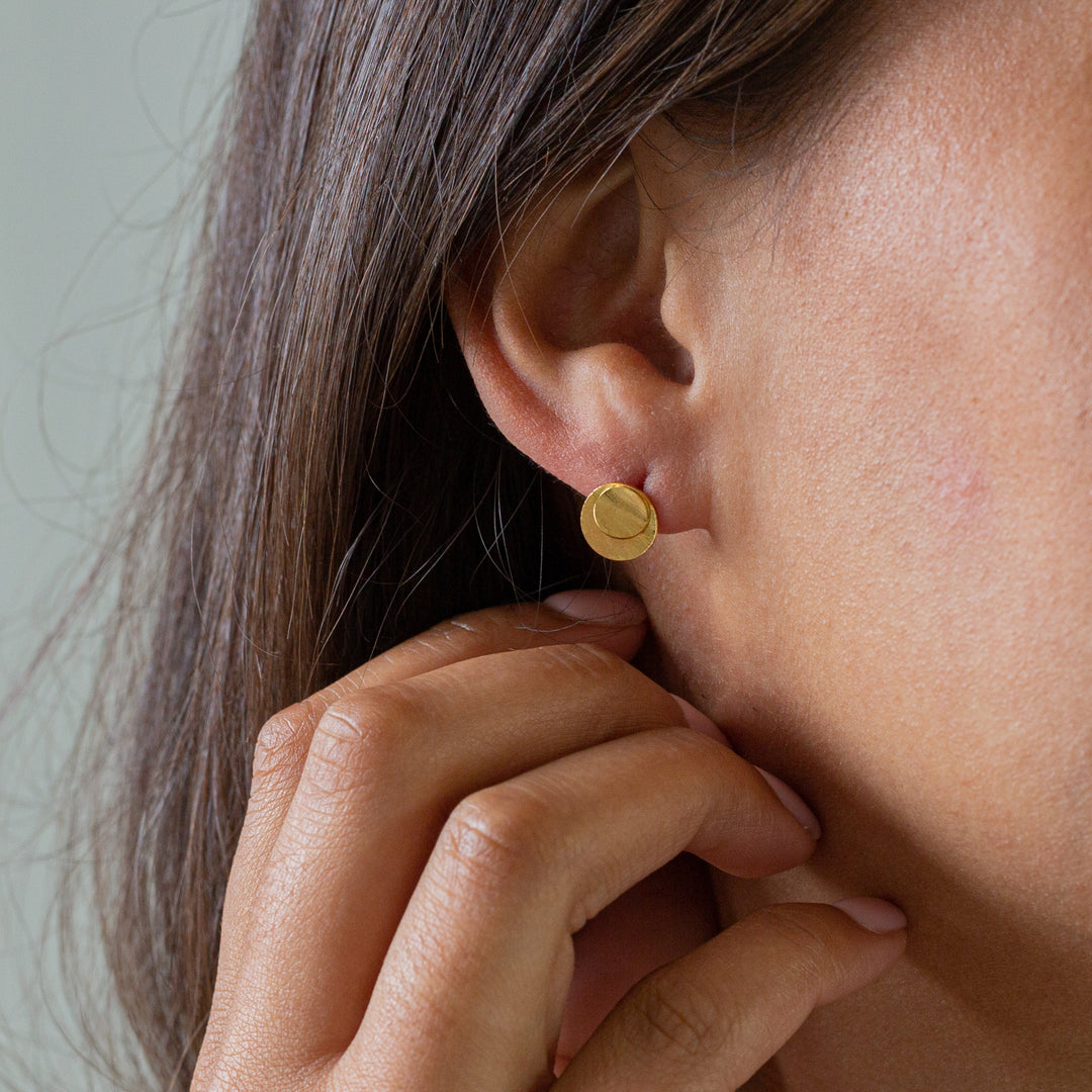 Tactile Gold Stud Earrings