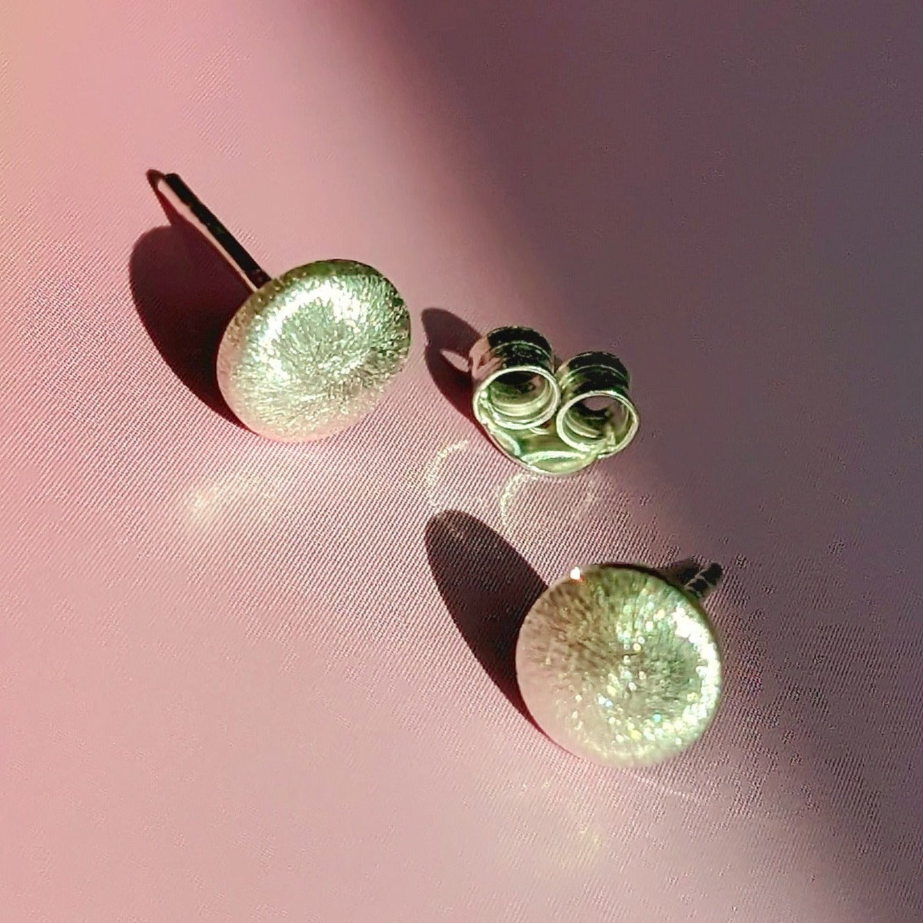 Matt Finish Silver Stud Earrings