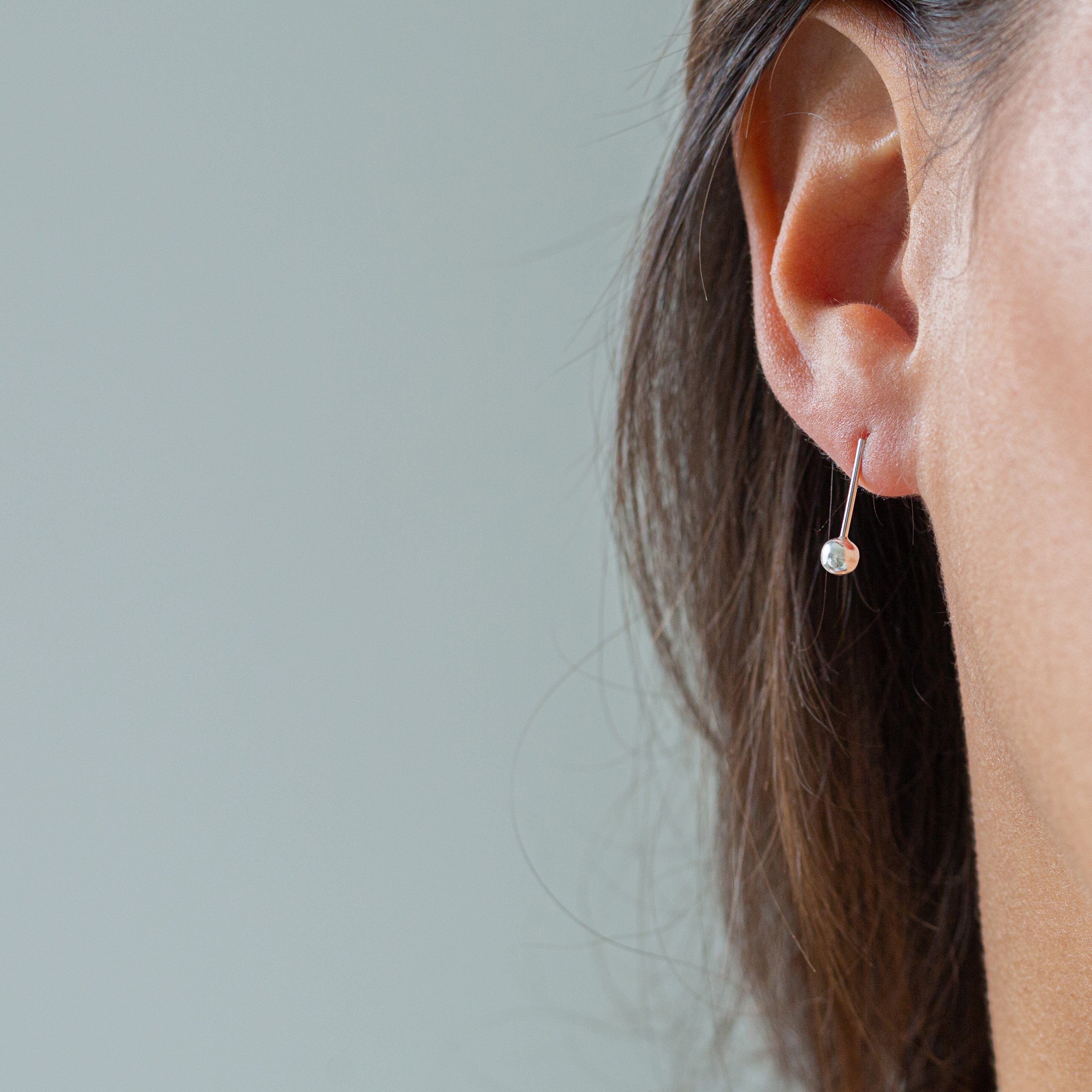 Silver Geometric Ball Earrings