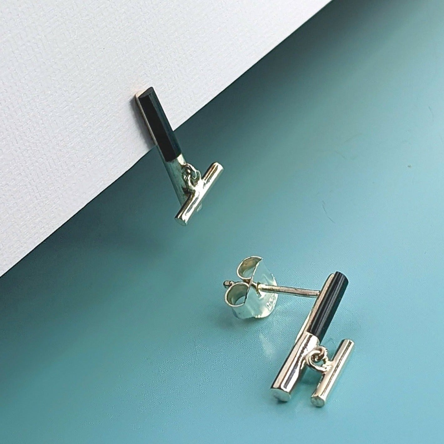 Minimalist Movement Onyx Earrings