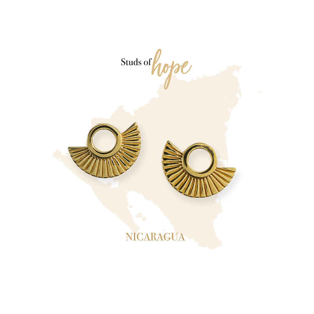 Silver Deco Stud Earrings