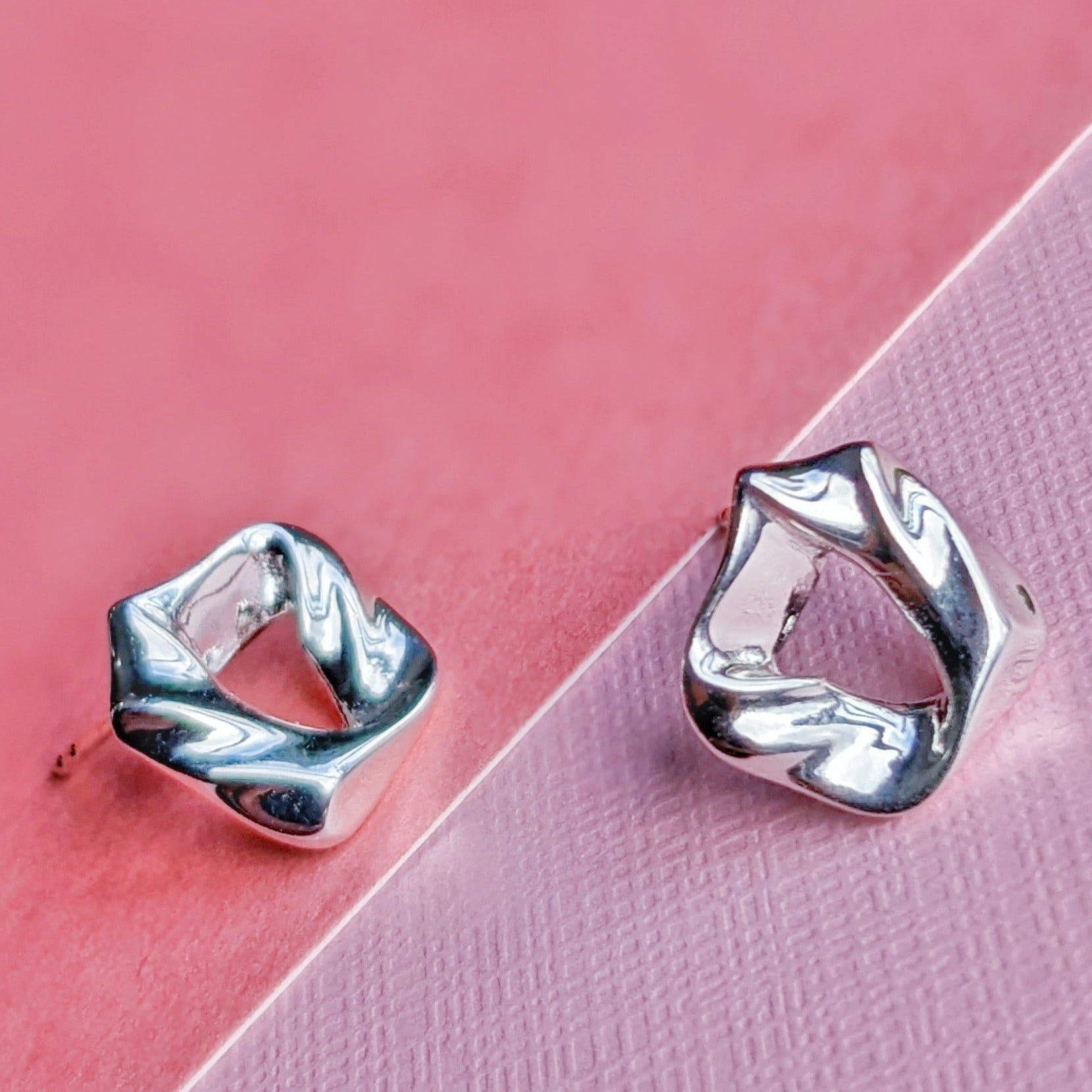 Silver Textile Earrings