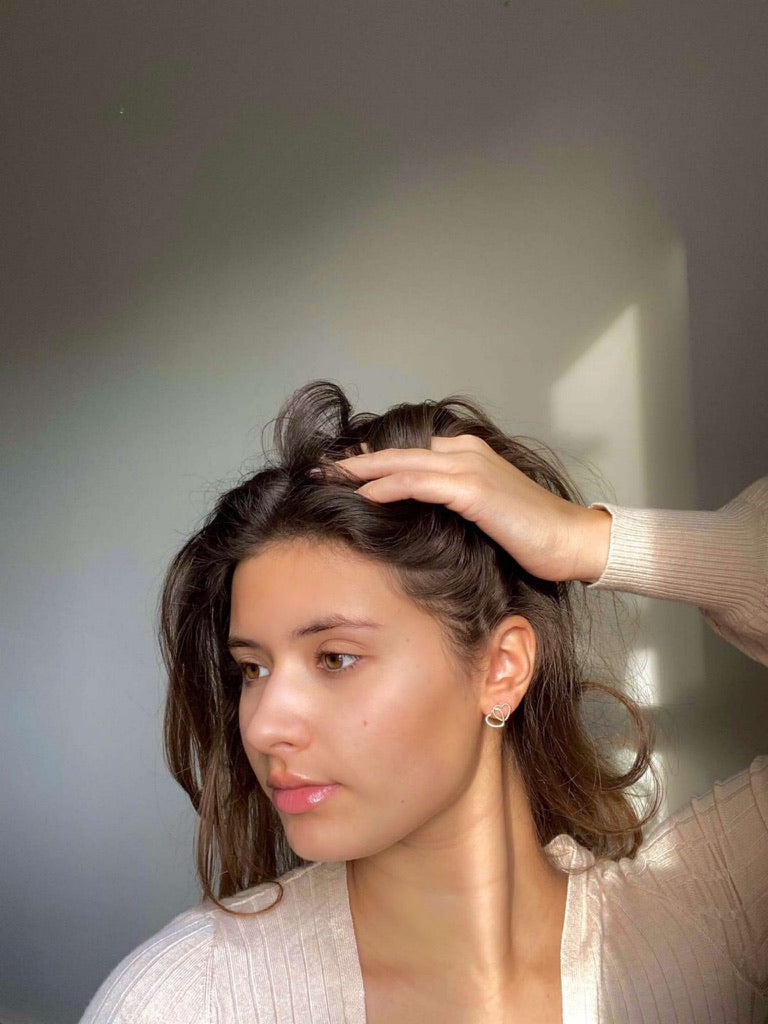 Silver Heart Chain Earrings