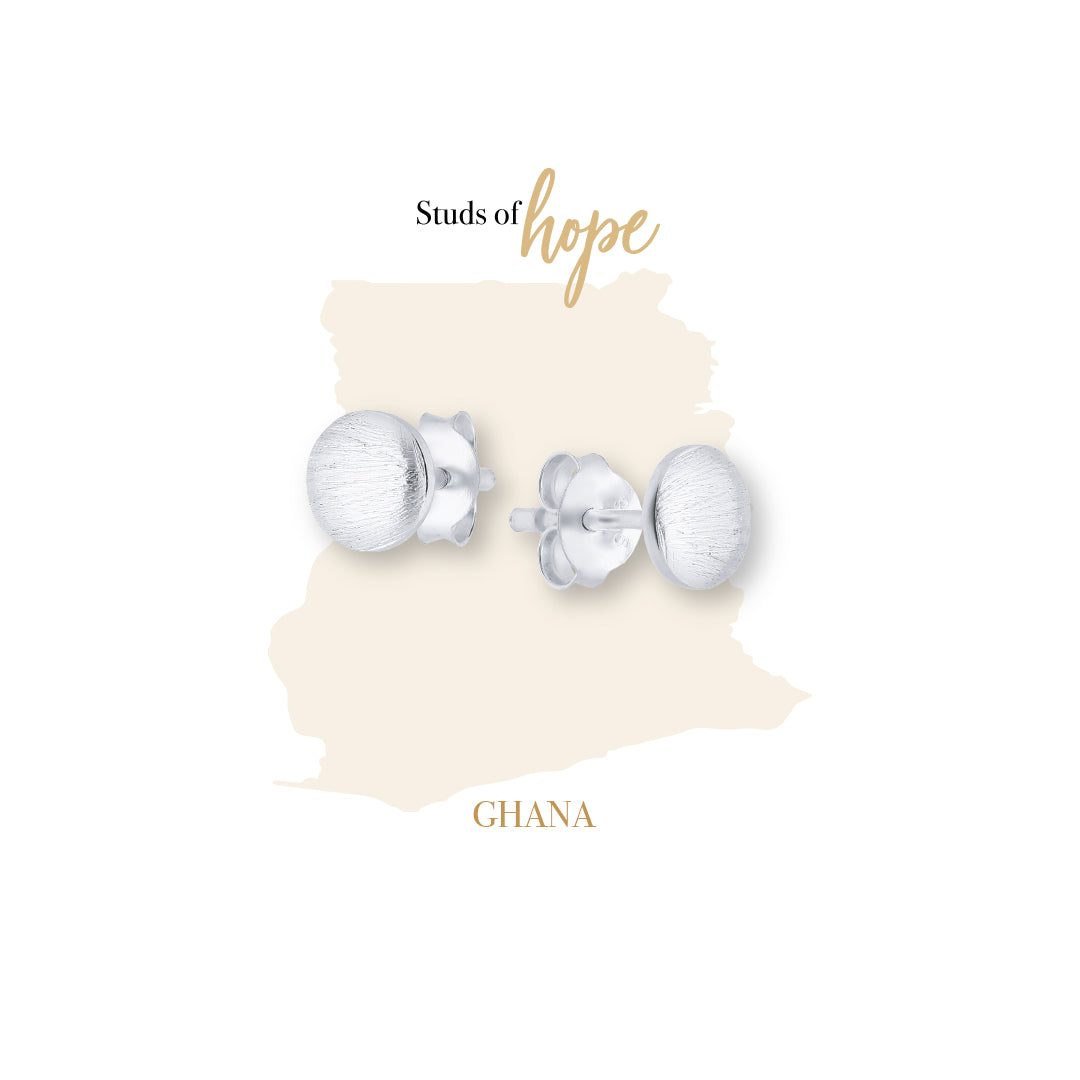 Matt Finish Silver Stud Earrings