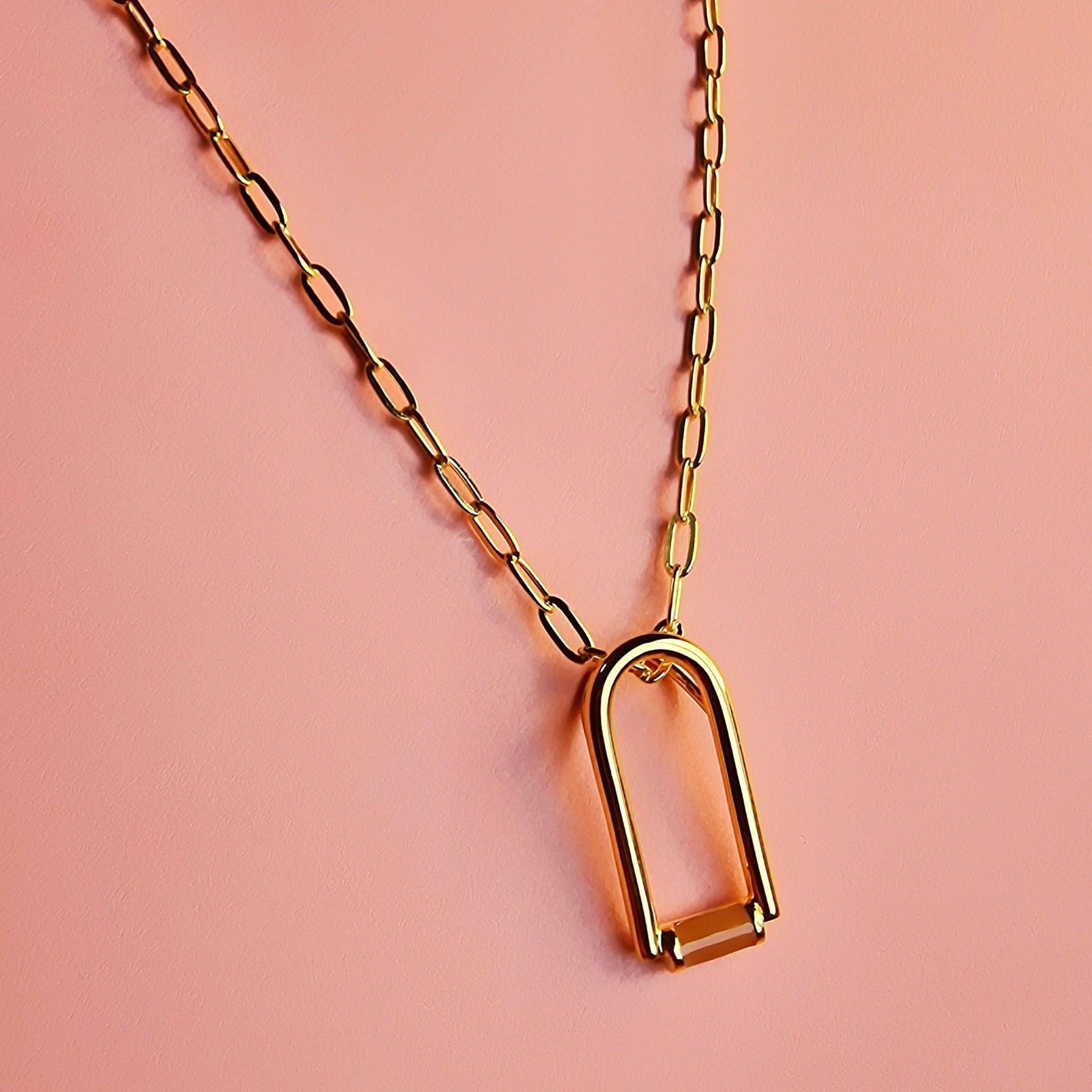 Gold Contemporary Enamel Arch Necklace