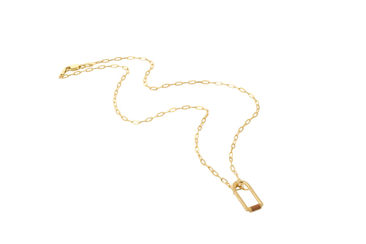 Contemporary Arch Enamel Gold Chain Necklace