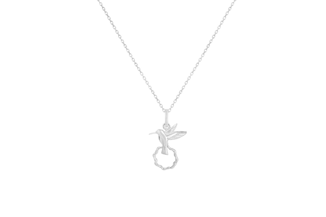 Humming Bird Sterling Silver Chain Necklace
