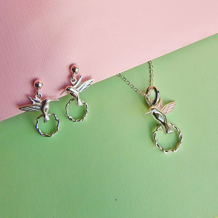 Humming Bird Sterling Silver Chain Necklace - Vurchoo Ethical Jewellery