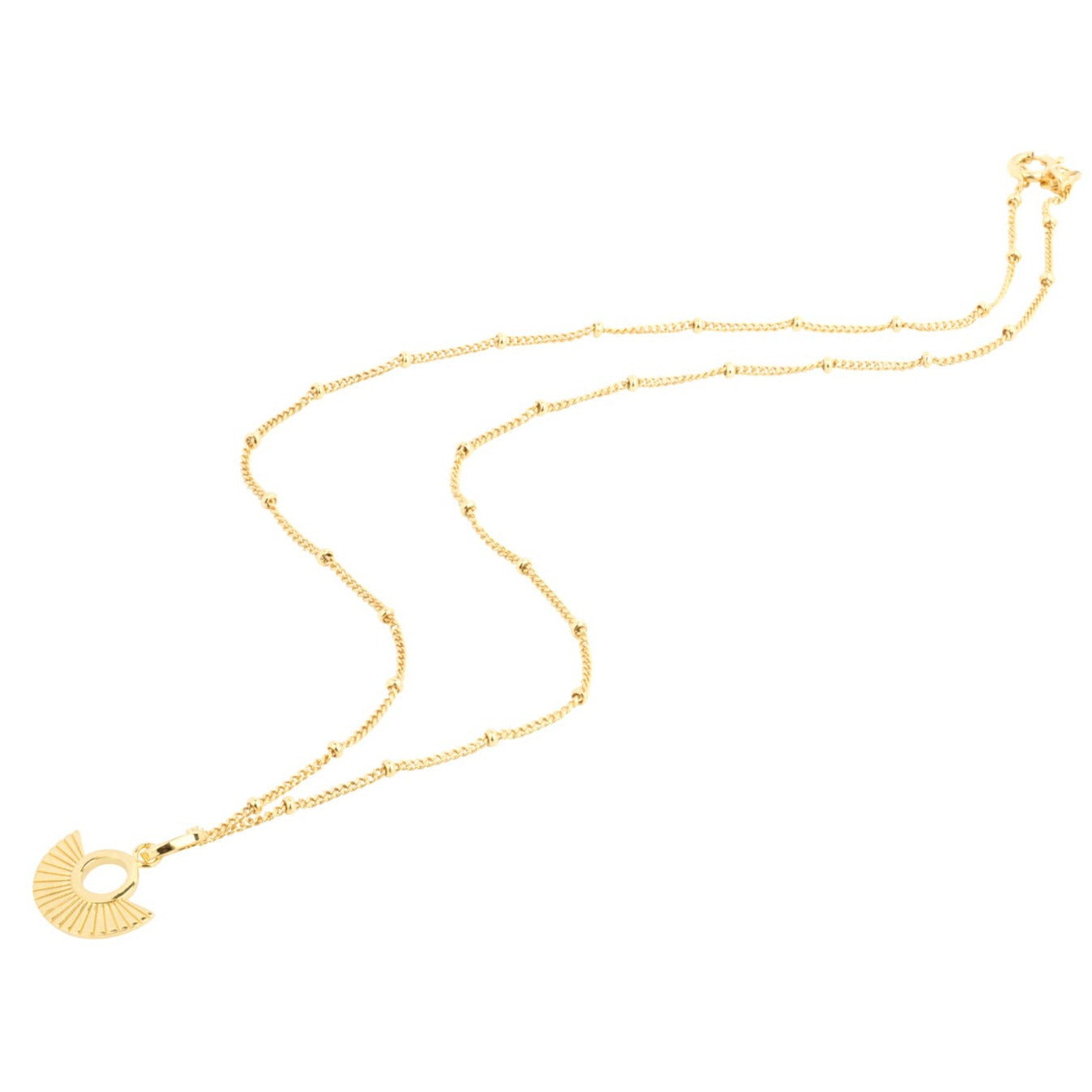 Gold Deco Fan Necklace