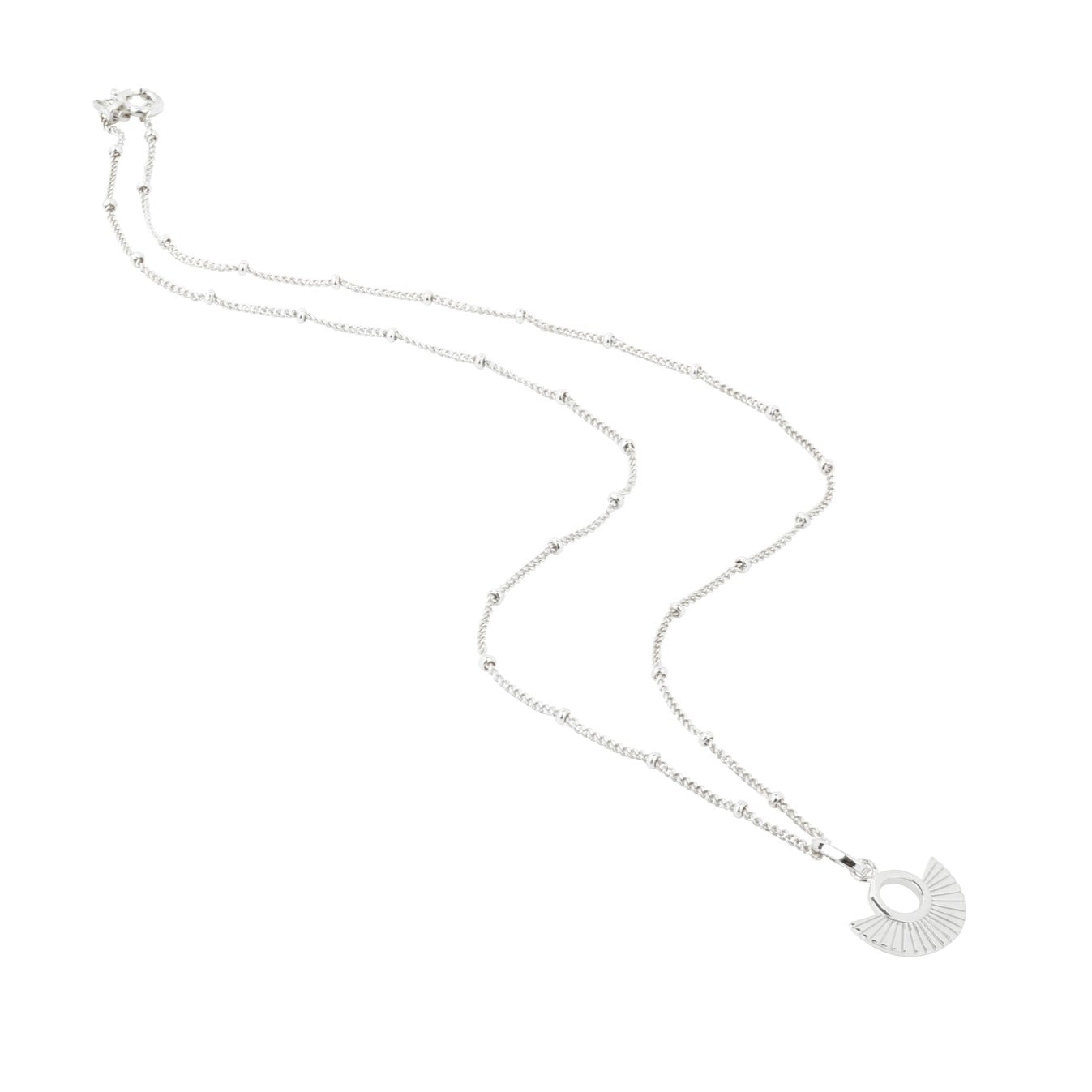 Silver Deco Fan Necklace