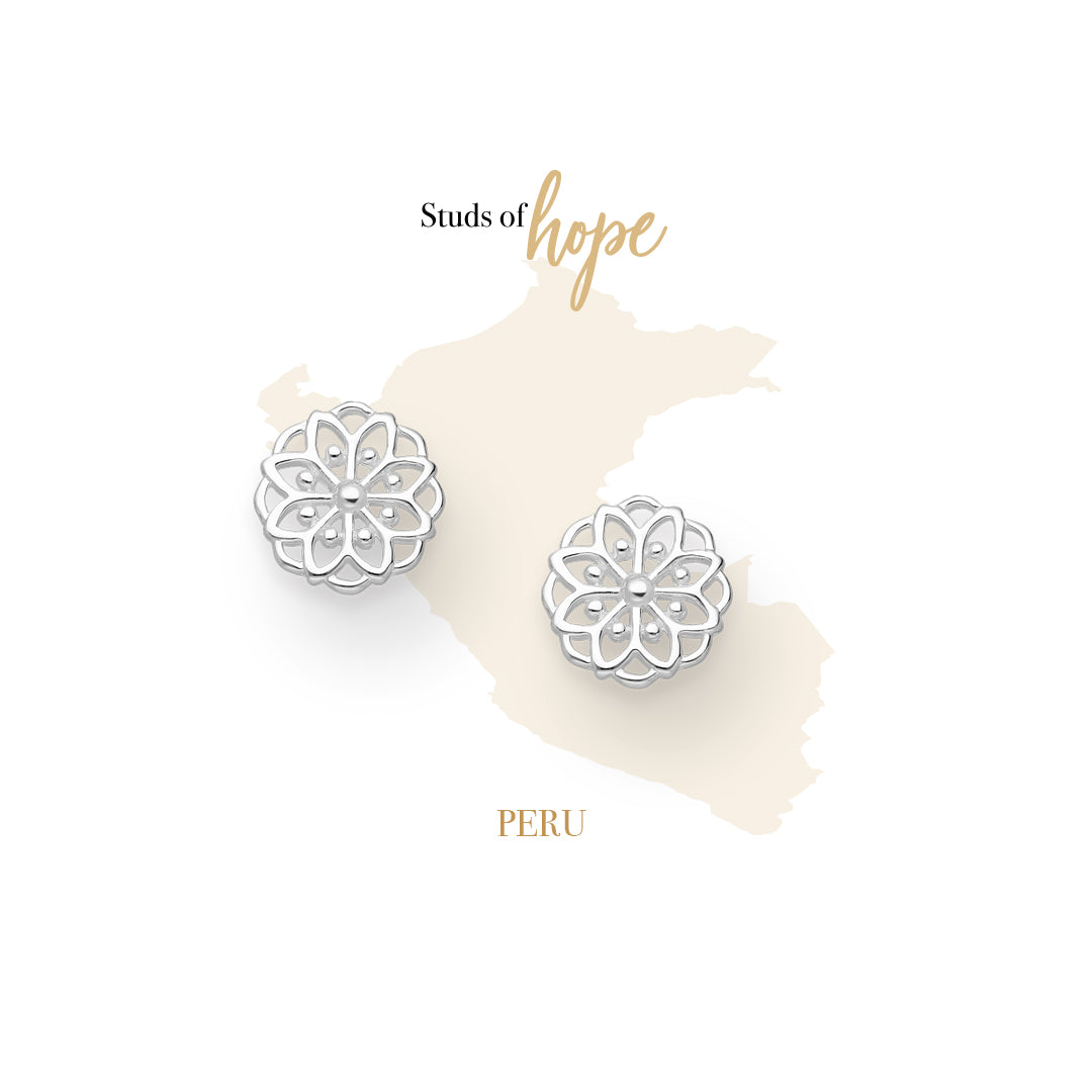 Nazca Lines Mandala Stud Earrings