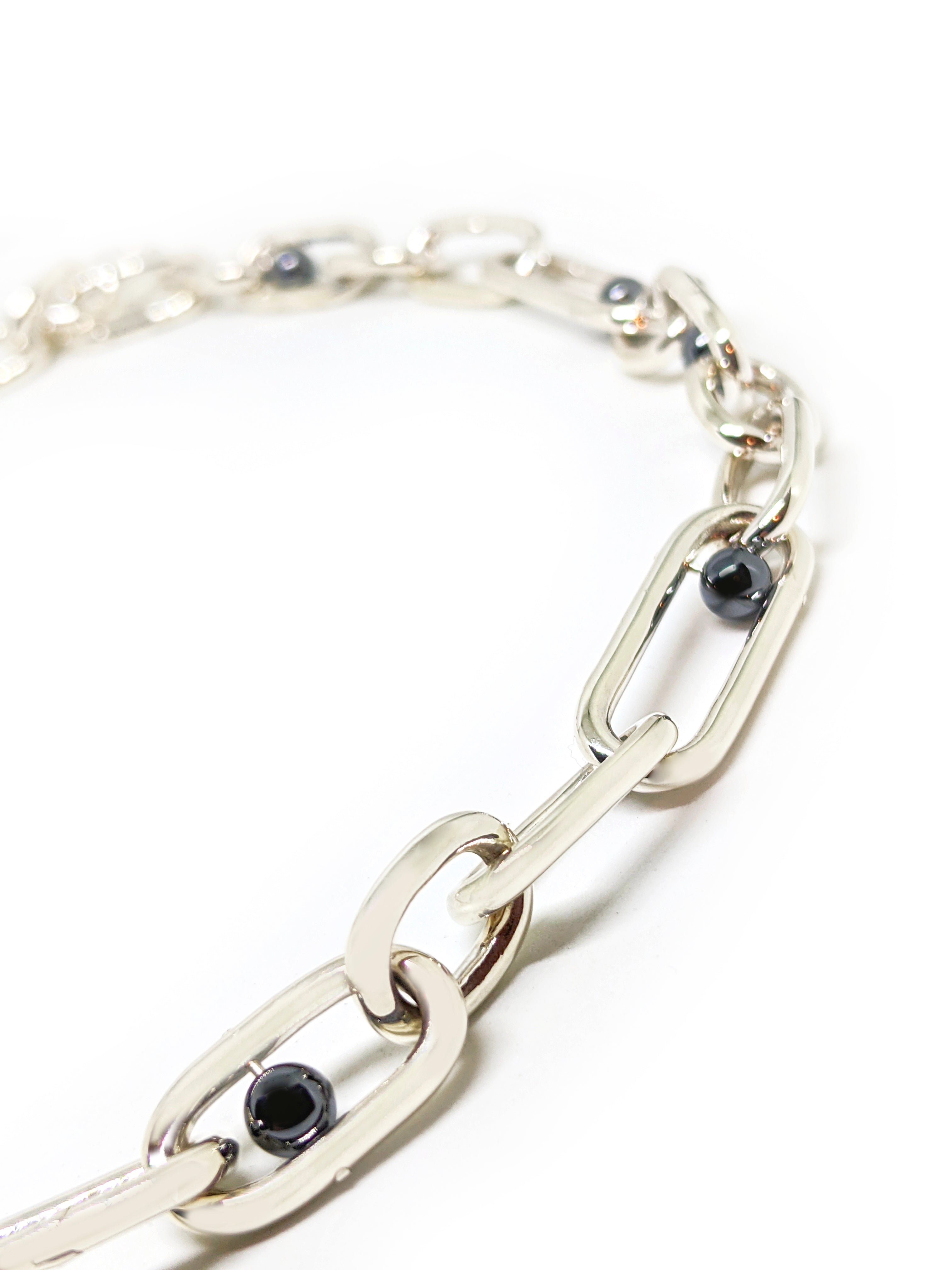 Signature One Off Hematite Customisable Silver Chain Bracelet Necklace
