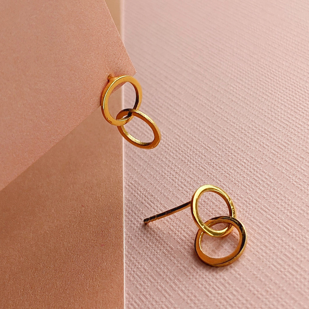 Forever Rings Simple Gold Stud Earrings - Vurchoo Ethical Jewellery