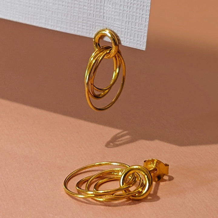 Hoop Cluster Rings Gold Stud Earrings - Vurchoo Ethical Jewellery