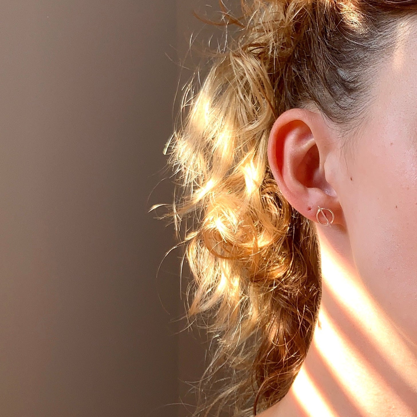 Minimalist Cut Circle Stud Earrings