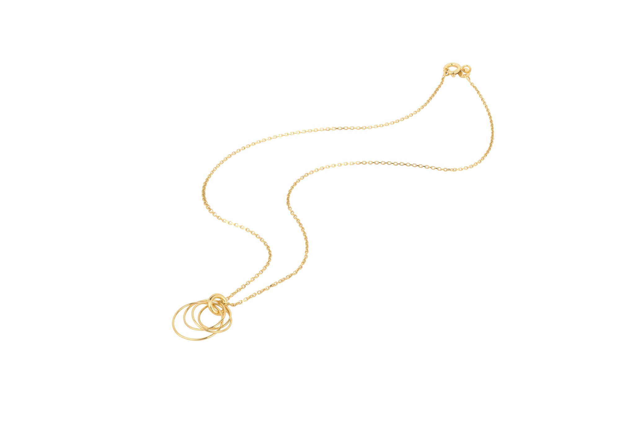 Gold Hoop Cluster Necklace