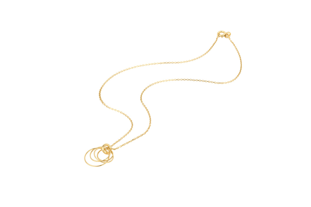 Hoop Cluster Rings Gold Chain Necklace
