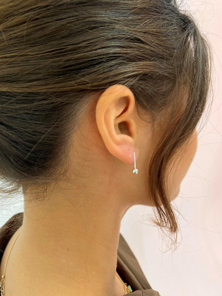 Silver Geometric Ball Earrings