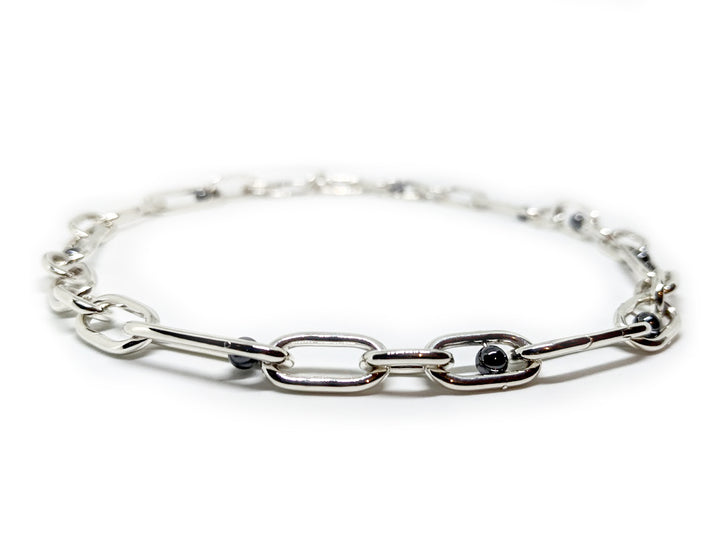 Signature One-Off Hematite Customisable Silver Chain Bracelet / Necklace