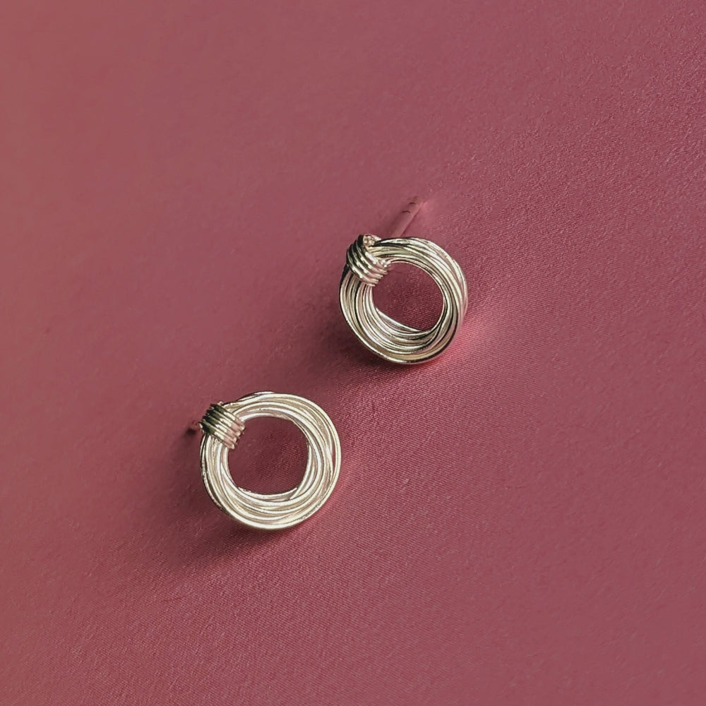 Wire Coil Hoops Sterling Silver Stud Earrings - Vurchoo Ethical Jewellery