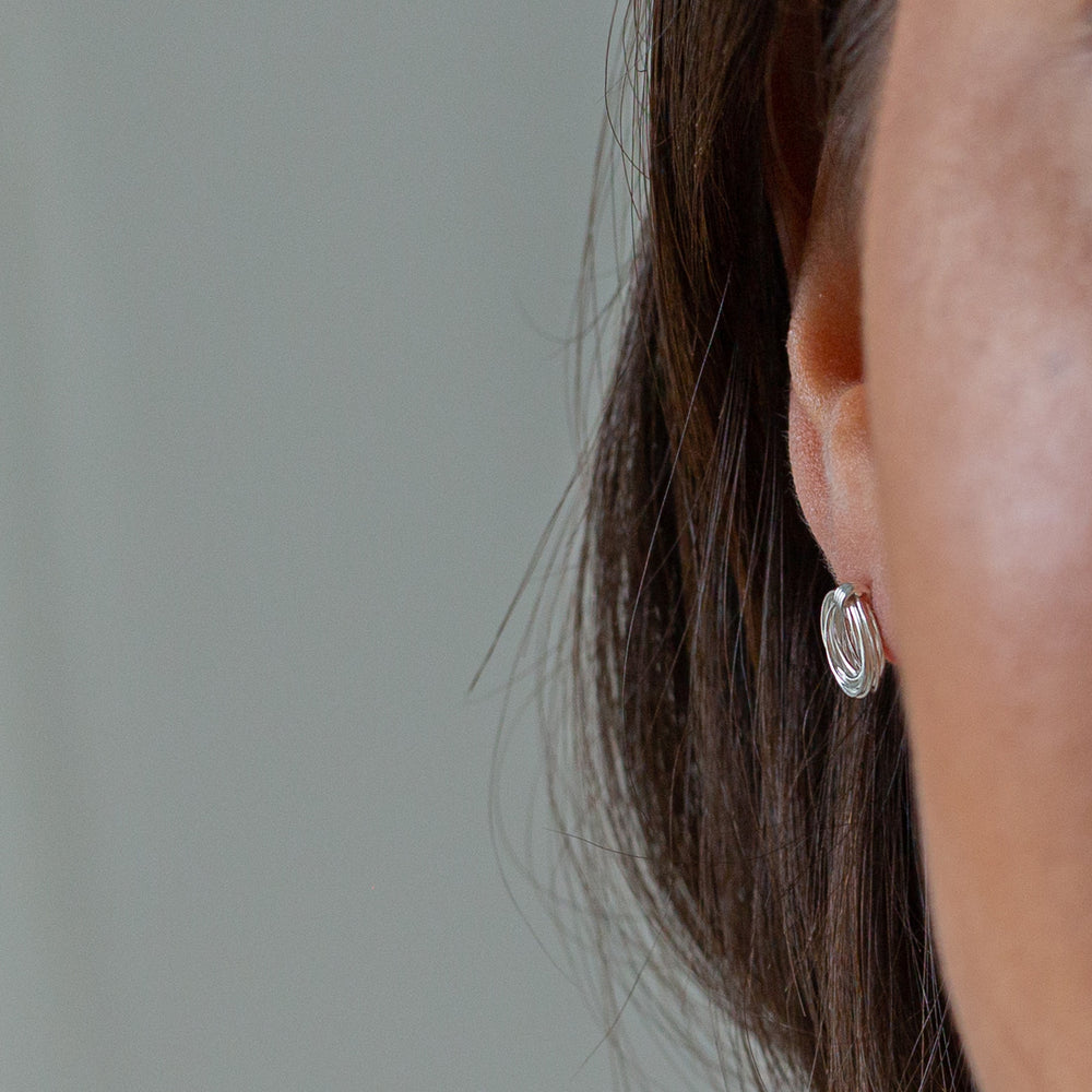 Wire Coil Hoops Sterling Silver Stud Earrings - Vurchoo Ethical Jewellery